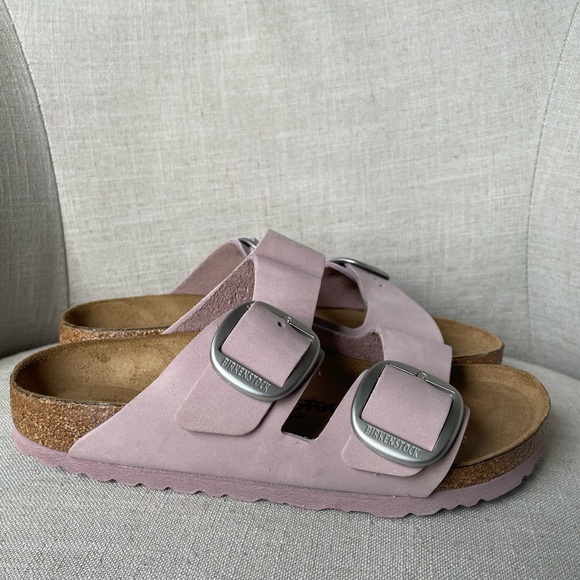 NWOT Birkenstock Arizona Big Buckle Natural Leather Nubuck Size 38 - Picture 2 of 10